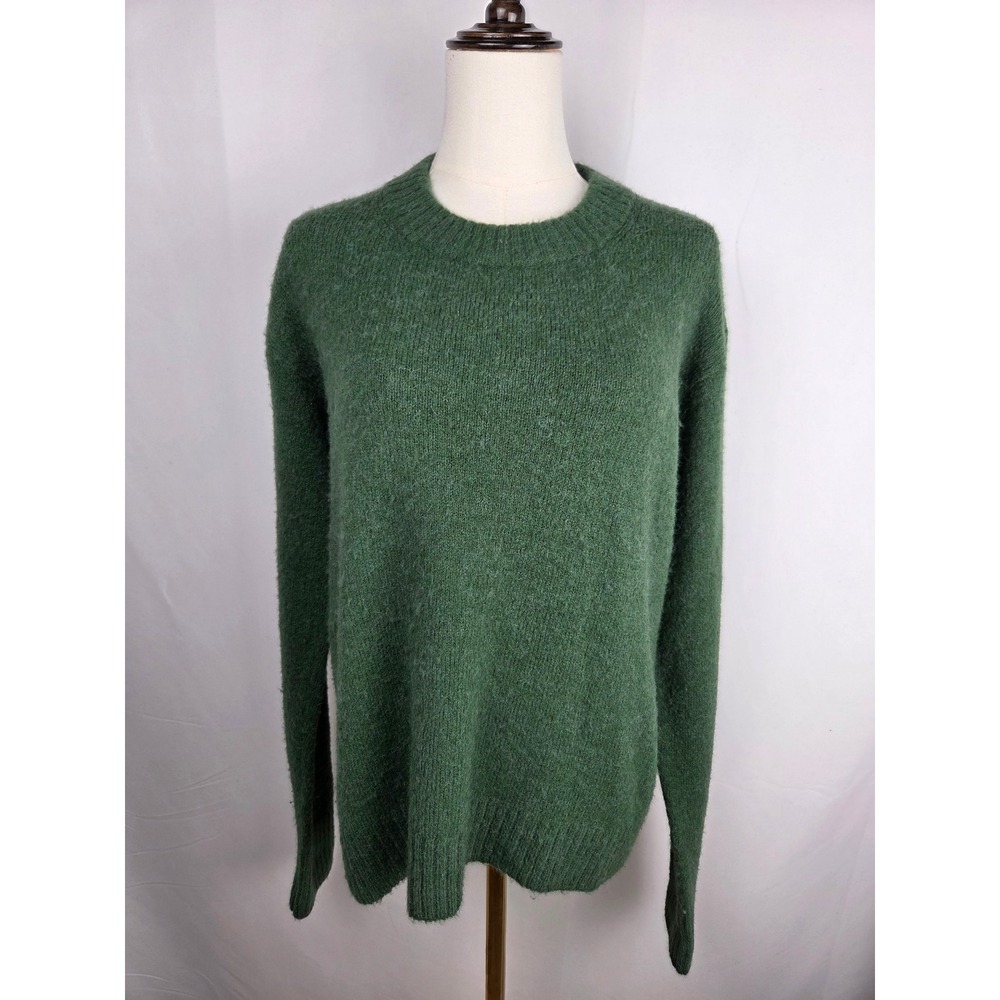 AYR The Rug Sweater S Green Alpaca Merino Wool Crewneck Pullover Quiet Luxury